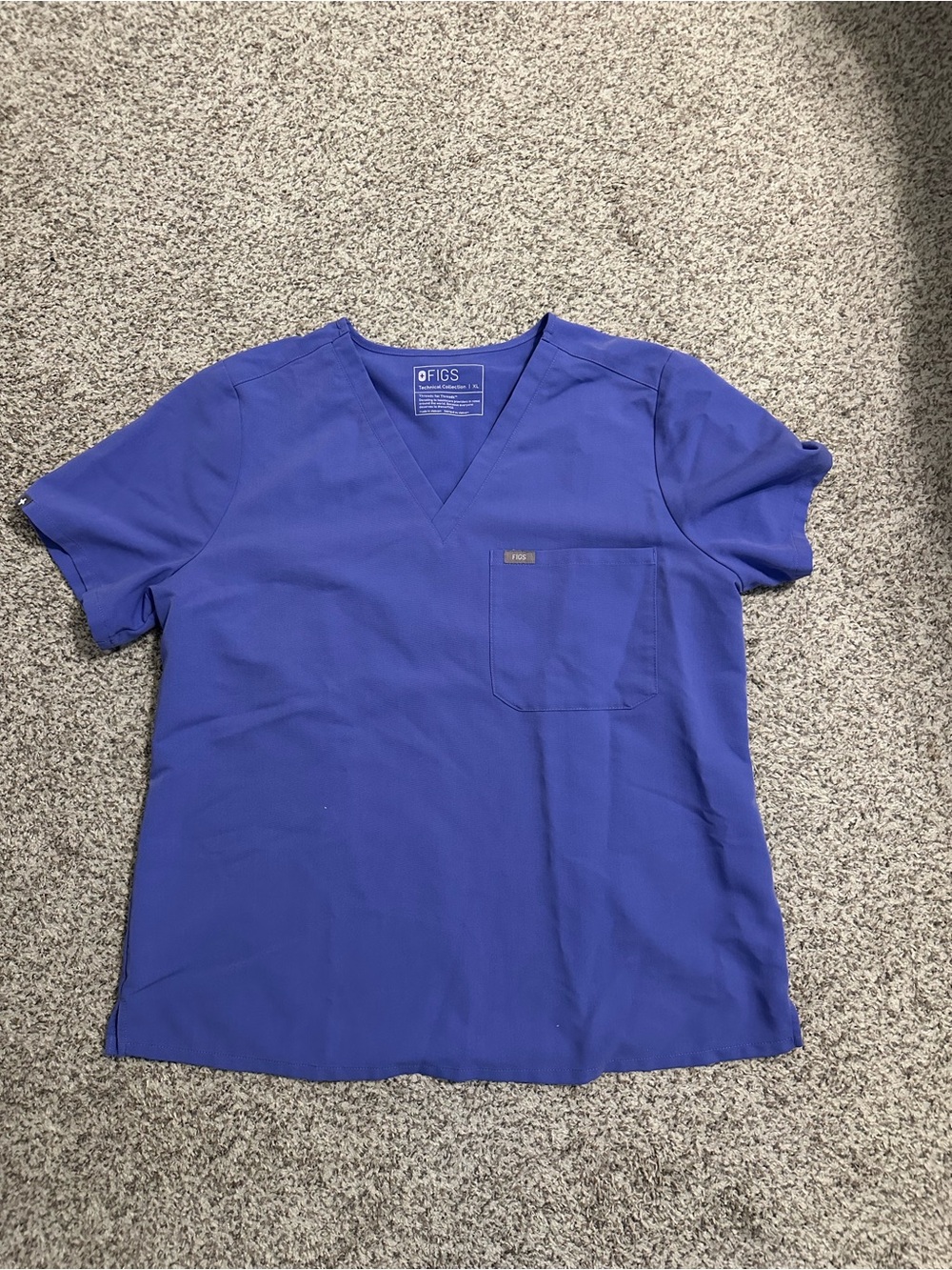 FIGS Womens V-Neck Scrub Top in Blueberry